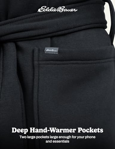 Image of Eddie Bauer Mens Robe - Luxury Fleece Bathrobe with Hood and Pockets | Soft Warm Plush Winter Bath Robe for Men