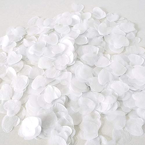 White Tissue Paper Heart Confetti 1 Inch Biodegradable Confetti Paper For Wedding Party Filled Balloon Or Table Decor Pack Of 4000 #TOP15