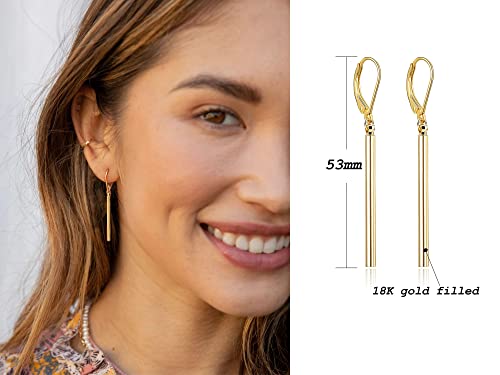 Minimal Long Vertical Bar Dangle Earrings for Women Gold Plated Simple Geometric Line Stick Drop Earrings for Men Dainty Fashion Jewelry4