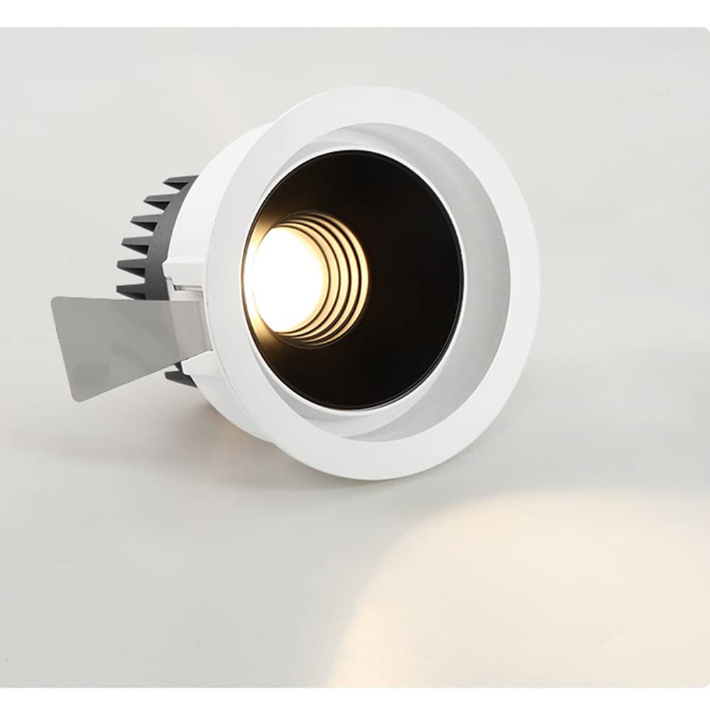 Oprawa Sufitowa Bezświetlna Z Powłoką Antyodblaskową, Reflektory Modernizacyjne 10 W, 12 W, 15 W, 3,5-Calowa Okrągła Lampa Wpuszczana W Sufit, Lampa Dyskowa, Możliw,12w-3000k