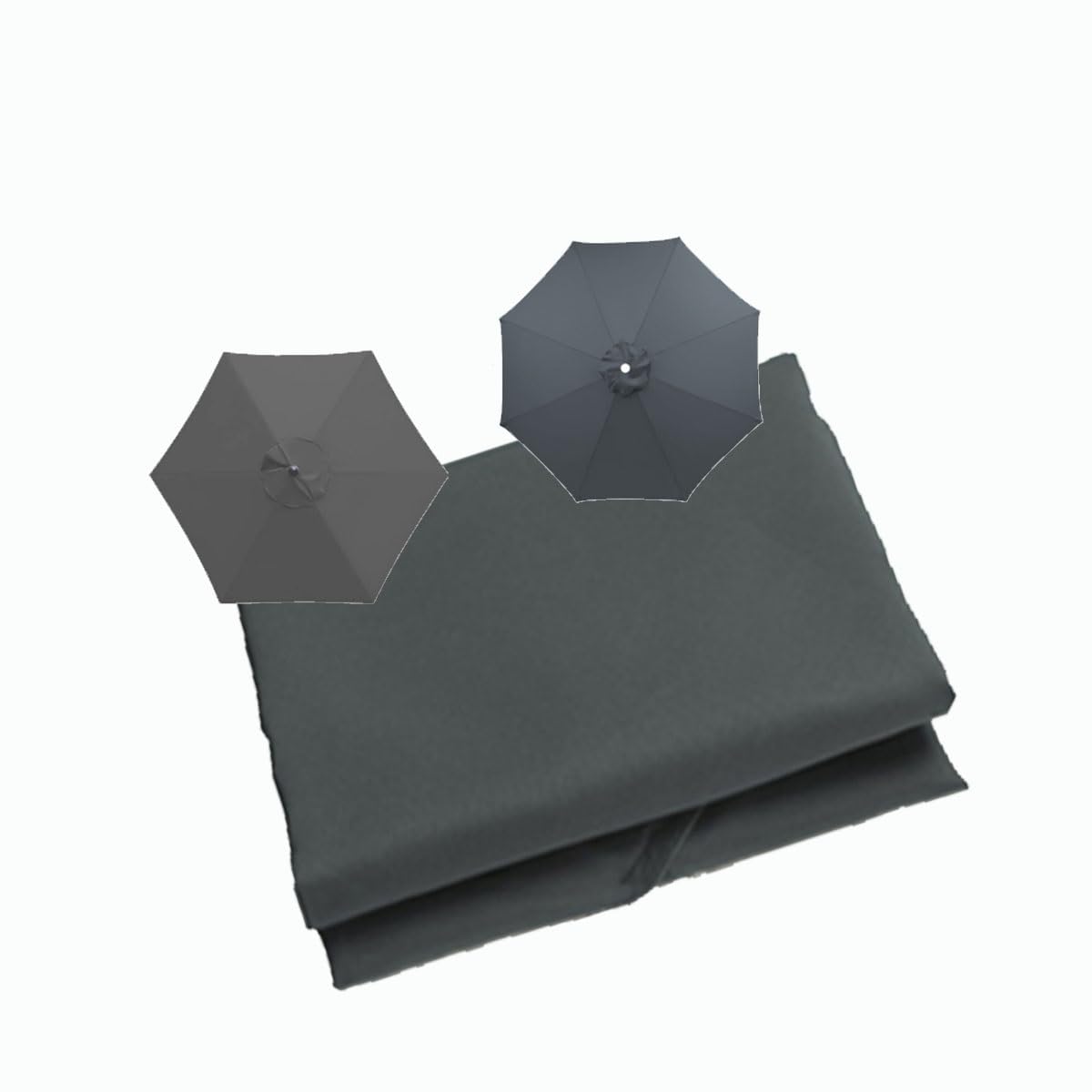 BEEGMA 6 Ribs 8 Ribs Replacement Parasol Canopy 2.0/2.3/2.7/3.0m Canopy Replacement Top Cantilever Umbrella Replacement Canopy Cover UV 30+ (Color : Gray, Size : 2.7m/9FT-8Ribs)