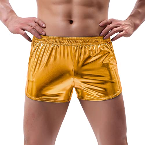 Short homme métallique pour tenue de rave futuriste et soirée techno