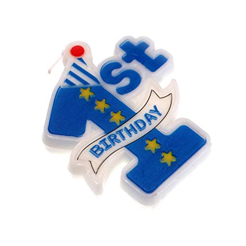 Creationtop Birthday Candles - Happy Birthday Candles - Birthday Cake - Birthday Cake Candles - Tall Rainbow Candles - Number Birthday Candles - Gold Birthday Candles -Birthday Party Favor (Blue 1St) #TOP1