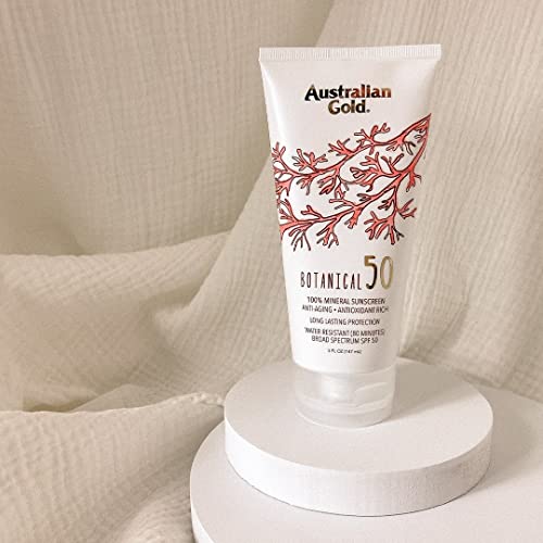 Australian Gold Botanical Spf 50 Mineral Sunscreen Lotion, Non-Chemical Sunblock With Titanium Dioxide & Zinc Oxide, Native-Australian Ingredients, Water-Resistant, Citrus Oasis Fragrance, 5 Oz #TOP2