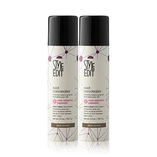 STYLE EDIT Root Concealer Touch Up Spray | Instantly Covers Grey Roots | Professional Salon Quality Cover Up Hair Products for Women |Dark Brown, 2 Ounce (Pack of 2)