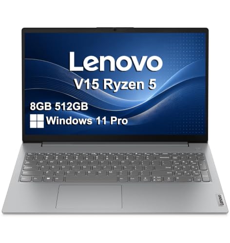 Image of Lenovo Laptop Computer V15, AMD Ryzen 5 7520U, 8GB RAM, 512GB SSD