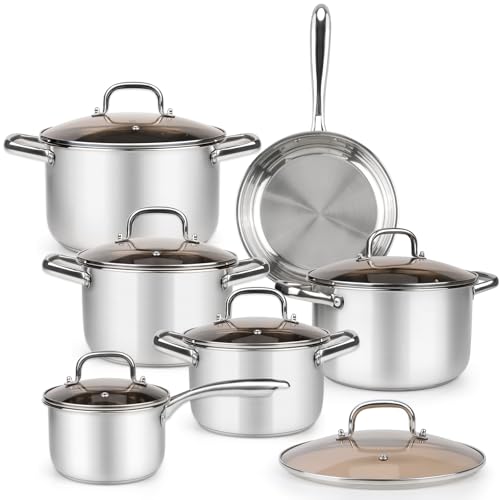 Juego de utensilios de cocina de acero inoxidable, 12 piezas