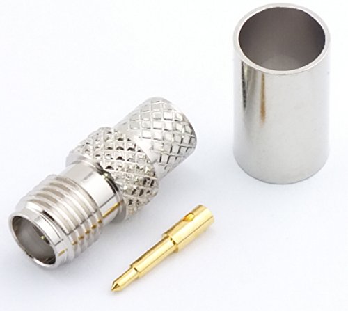 W5SWL - Conector coaxial de polaridad inversa SMA hembra (RP), serie premium, compatible con cable tipo RG-8X Mini-8 LMR240, paquete de 2