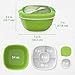 Bentgo Salad Container - 54 oz Bowl with 4-Compartment Toppings Tray, Leak-Proof Dressing Container, Reusable Fork, BPA-Free Lunch Box for Meal Prep & Food Storage; Removable Bento Tray (Green)