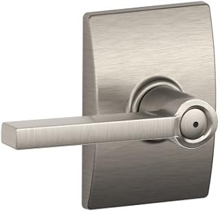 Schlage Lock Company F40LAT619CEN Century Collection Latitude Privacy Lever, Satin Nickel