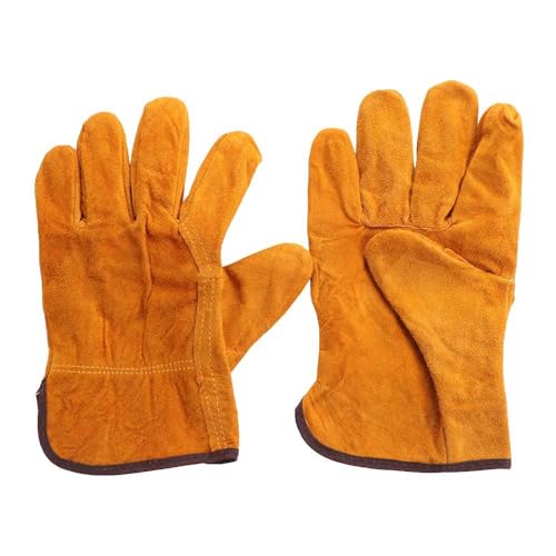 Kopida Work Gloves 1 Pair Leather Welding Gloves Anti-Heat Work Safety Gloves For Welding Metal Hand Tools Labor Protection Wear Resistant Antiskid Welder Gloves