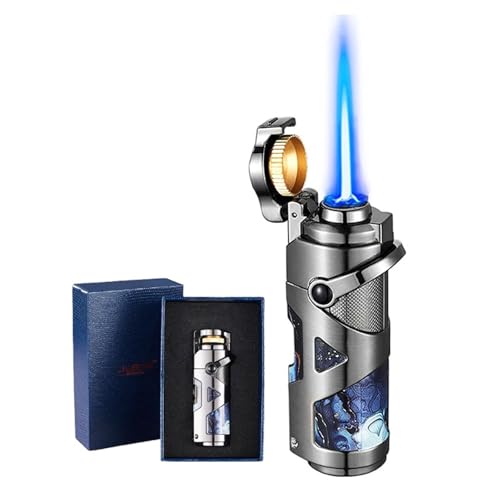 Encendedor tipo soplete recargable de metal y butano