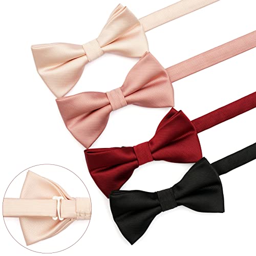 Image of Pre-Tied Adjustable Solid Tuxedo Bow Tie for Boys and Men
