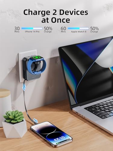 AFLYDOG 2-in-1 Apple Watch & iPhone Wall Charger w/ Built-In Retractable Lightning Cable - image 6