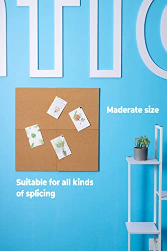 Ntreasy 4Pcs Cork Board, 12"X12" - 1/2" Cork Board For Wall Thick Square Bulletin Boards Cork Tiles, Wall Bulletin Boards With 30 Push Pin Wood Clips For School, Home & Office #TOP5