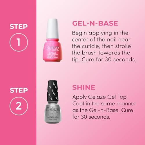 China Glaze Gelaze Gel-N-Base 2 en 1 Base Coat 0.33 Fl Oz miniatura 5