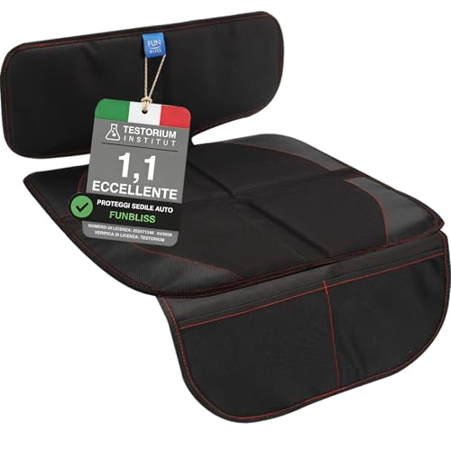 Funbliss Protettore Sedile Auto Bambini, Protezione per Seggiolini Auto impermeabile Coprisedile per Seggiolino Bimbo,Facile da Pulire Con Panno Umido, Antiscivolo e Resistente all'usura