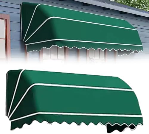 Retractable Awning French Curved Door Window Canopy UV Protection & Rain Shield Perfect for Home Balcony & Patio Adjustable Length 60-150 cm