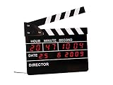 Wecker mit Digitaluhr ''Filmklappe'' | Wohnaccessoires | Digitalwecker | Hobbyzimmer | Geschenkidee | Schlafzimmer | Designeruhr | Unisex | Analog | Dekoration | Für Filmfans | Preis am Stiel®