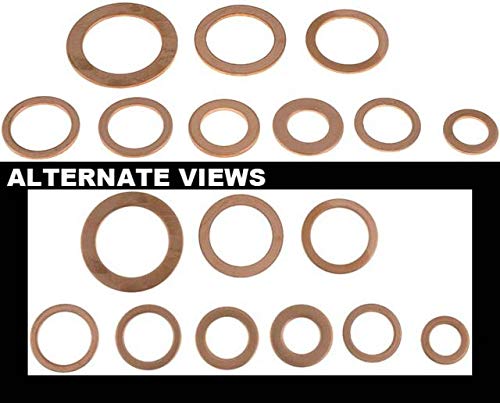 APDTY 77333 Oil Drain Plug Copper Gasket Assortment