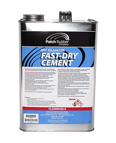 Patch Rubber Company 16452 Fast-Dry Self-Vulcanizing Cement, for Dual or Heat Cure Patches, Patch Plugs, Plug Stems, Bow Tie Inserts, Repair Inserts, Balance Pads on Radial or Bias Tires (1 Gallon)