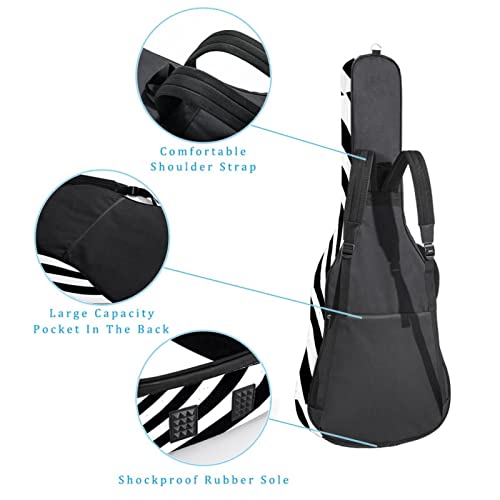 Housse de guitare en tissu Oxford imperméable avec bandoulière réglable Noir et blanc - Les Beatles, Paul McCartney, John Lennon, RIngo Starr, George Harrison Housse de guitare en tissu Oxford imperméable avec bandoulière réglable Noir et blanc – Image 4