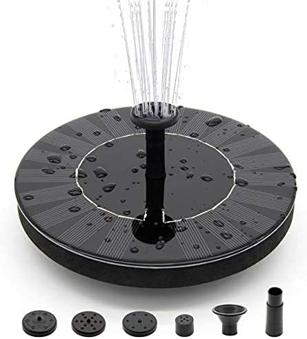 Solar Fountain, Solar Water Fountain for Bird Bath with Battery Backup, 10V 2W, Newest Solar Panel Fountain Pumps Submersible Outdoor, for Birdbath, Small Pond, Swimming Pool, Garden, Patio and Lawn