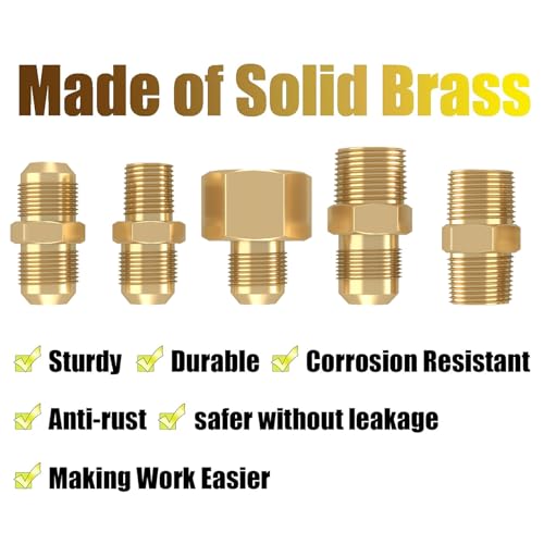 24Ft High Pressure Braided Propane Hose Extension and fittings with Conversion Coupling 3/8" Flare to 1/2" Female NPT, 1/4" Male NPT, 3/8" Male Flare for BBQ Grill, Fire Pit, Heater