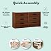 Walker Edison Easy Assembly™ Solid Wood 6-Drawer Dresser with Handles Walnut