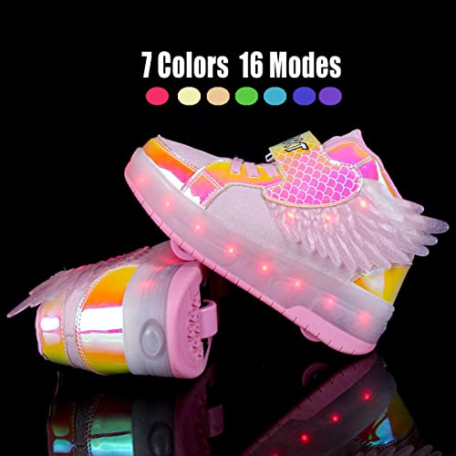 Aikuass Roller Shoes For Girls Boys Kids Led Sneakers With Wheels Kids Roller Shoes Skate Shoes The Gift For Christmas Birthday Children Day #TOP2