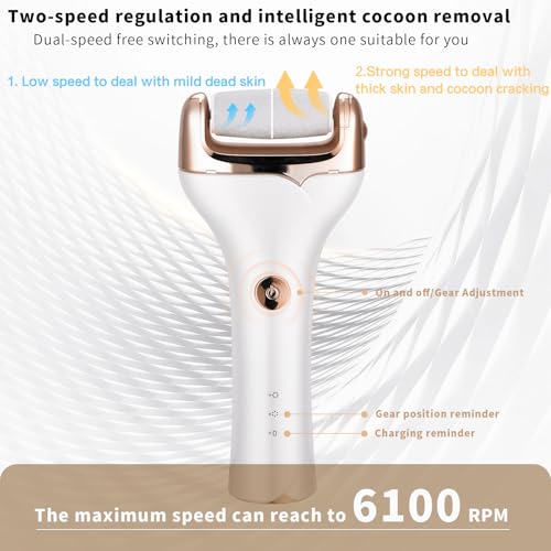 electric foot callus remover waterproof rechargeable pedicure tool foot scrubber wet amp dry use effectively removes hard skin amp calluses for smooth feet
