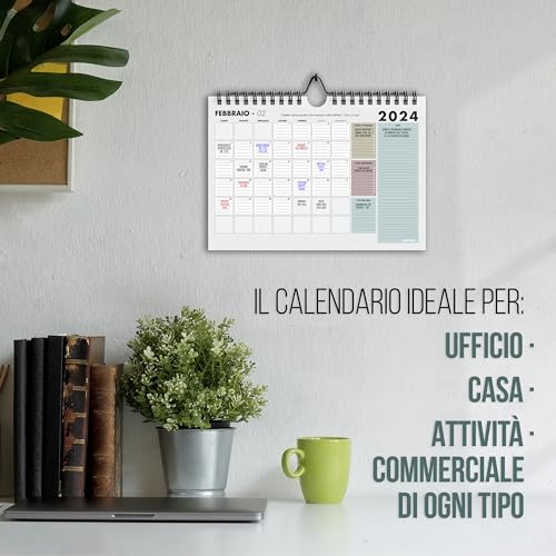 Calendario-2024-da-Muro-A4-Calendari-per-Parete-15-Mesi-Gen-2024-Mar-2025-Planner-da-Appendere-e-da-Tavolo-Mensile-210-x-297-cm