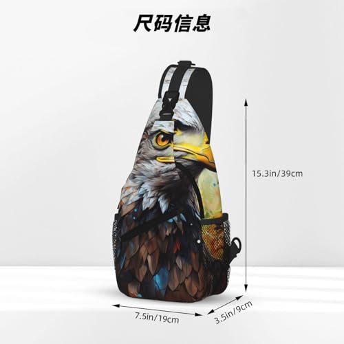 Eagle Printing Cross Chest Bag Diagonally Sling Bag For Men Women Crossbody Shoulder Bag Travel Hiking Daypack4