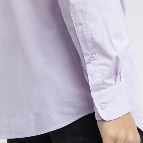 Image of Raymond Men Slim Fit Solid Pattern Pure Cotton Semi Cutaway Collar Full Sleeve Formal Shirt