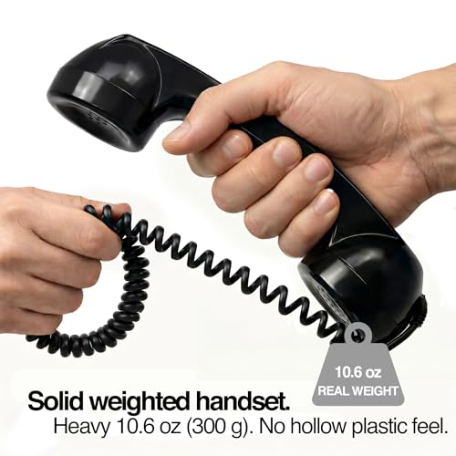 Image of Opis 60s Micro - Retro Mobile Phone handset for Android Smartphones, Tablets, notebooks and Mobile Phones in The Shape of a Classic Telephone Receiver (Black)