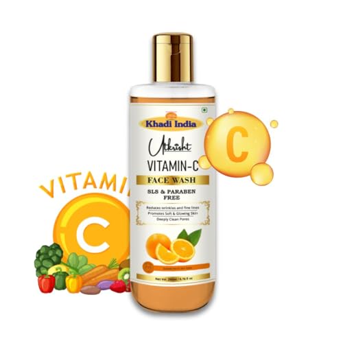 Image of Khadi Vitamin C Face Wash 200ml | For Glowing & Brightening Skin | Herbal & Natural | Deep Cleansing & Pore Purifying | SLS & Paraben Free | for All Skin Types | Face Wash For Women & Men
