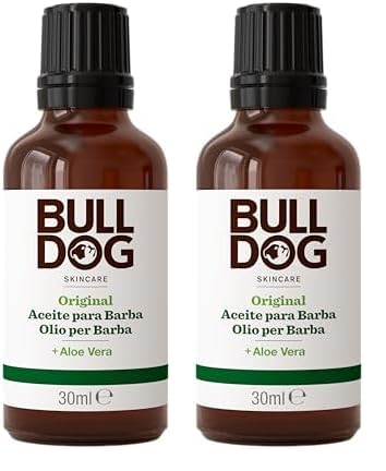 Bulldog Skincare For Men Original Aceite Barba - Hidratante facial, Marrón, 30 ml (Paquete de 2)