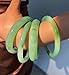 iF YOU Green Resin Bangle Bracelets for Women, Boho Big Stackable Bangles Set, Trendy Acrylic Bracelet Stack Fashion Jewelry Gifts