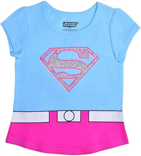 DC Comics Justice League Girls 4 Pack Short Sleeve T-Shirt for Toddlers and Big Kids4