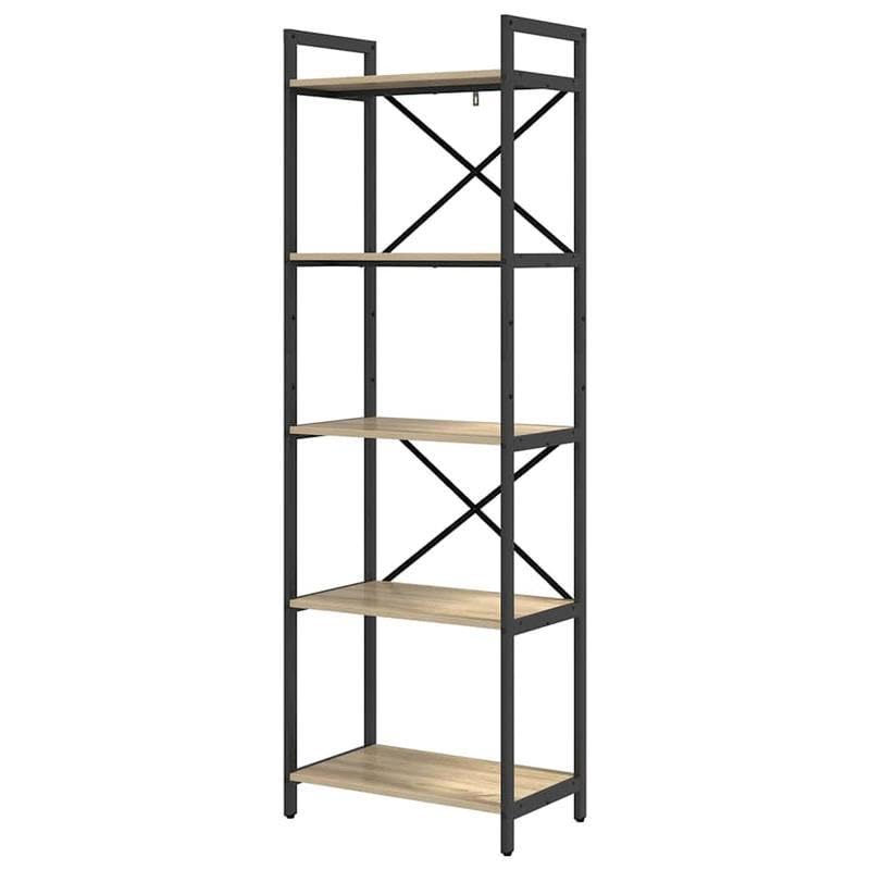 Eleganz Estantería de madera de roble Sonoma - Moderno sistema de estanterías para salón, oficina o pasillo - Solución de almacenamiento estable para libros y decoración