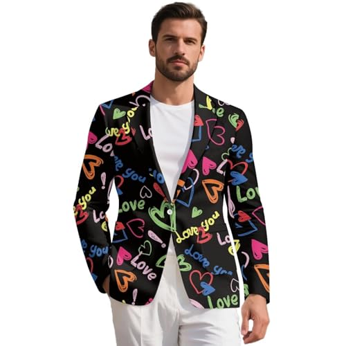 Xhuibop Plus Size Christmas Suit for Men Holiday Xmas Party Costume Slim Fit Blazer Jacket