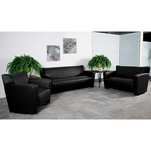 Image of Flash Furniture Hercules LeatherSoft Reception Set, Black
