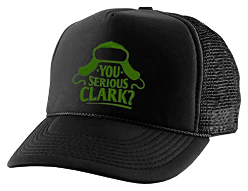 You Serious Clark Trucker Hat Adult Christmas Embroidered Cap Xmas Party Hats (Black)