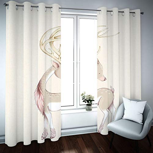 Rideaux occultants à oeillets rose blanc thermique chambre - 6