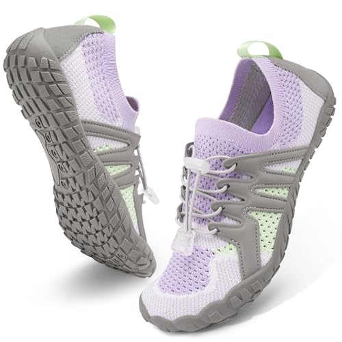 Image of Stelle Water Shoes for Women Men, Quick-Dry Barefoot Aqua Shoes for Beach, Swim, Pool, Boating & Yoga, Lightweight Water Shoes for Adult (Light Purple,7)