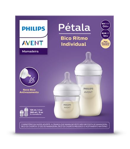 Kit Duplo Mamadeiras Pétala 125ml e 260ml - SCD838/26 Avent
