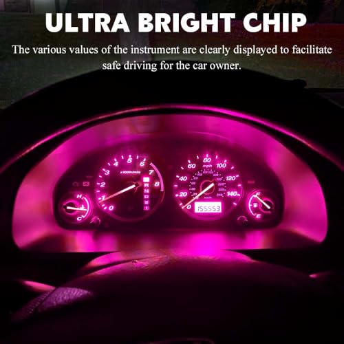 Image of 10PCS T4.2 Led Bulb Neo Wedge 10mm Base, Car Interior Dash Light, 12V IP65 Waterproof 3030 Chip LED Super Bright A /C Indicator Light, Climate Control Switch Indication Bulb for Cars (Pink)