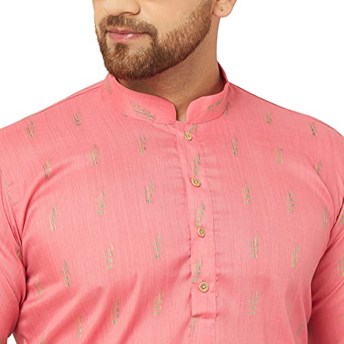 Image of Traditional Cotton Self Design Kurta Pajama Set For Men