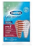 DenTek Stk. Dentek Easy Brush Interdental-Bürsten, ISO/Größe 2, fein - für enge Zahnzwischenräume, mit Minzgeschmack & hygienischer Schutzkappe Red 12 Stück (1er Pack)