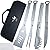 Kona BBQ Grill Tools Set with Case - 18" Long to Keep Hands Away from Heat, Premium Stainless Steel Grilling Utensils with Bottle Opener Handles - Makes A Great Gift